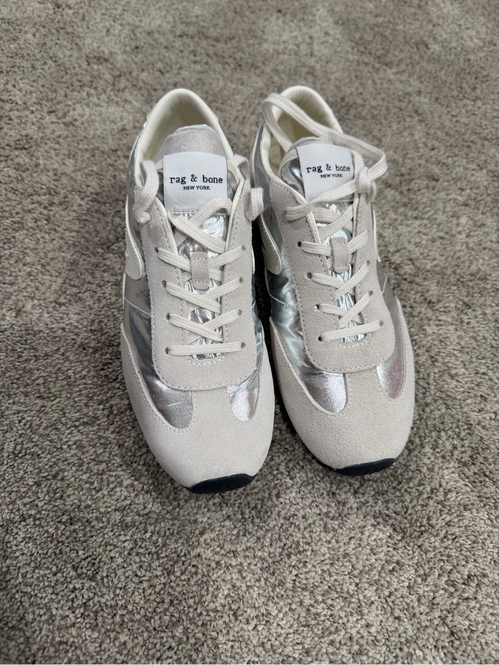 Rag & Bone Silver and Gray Sneakers size 6